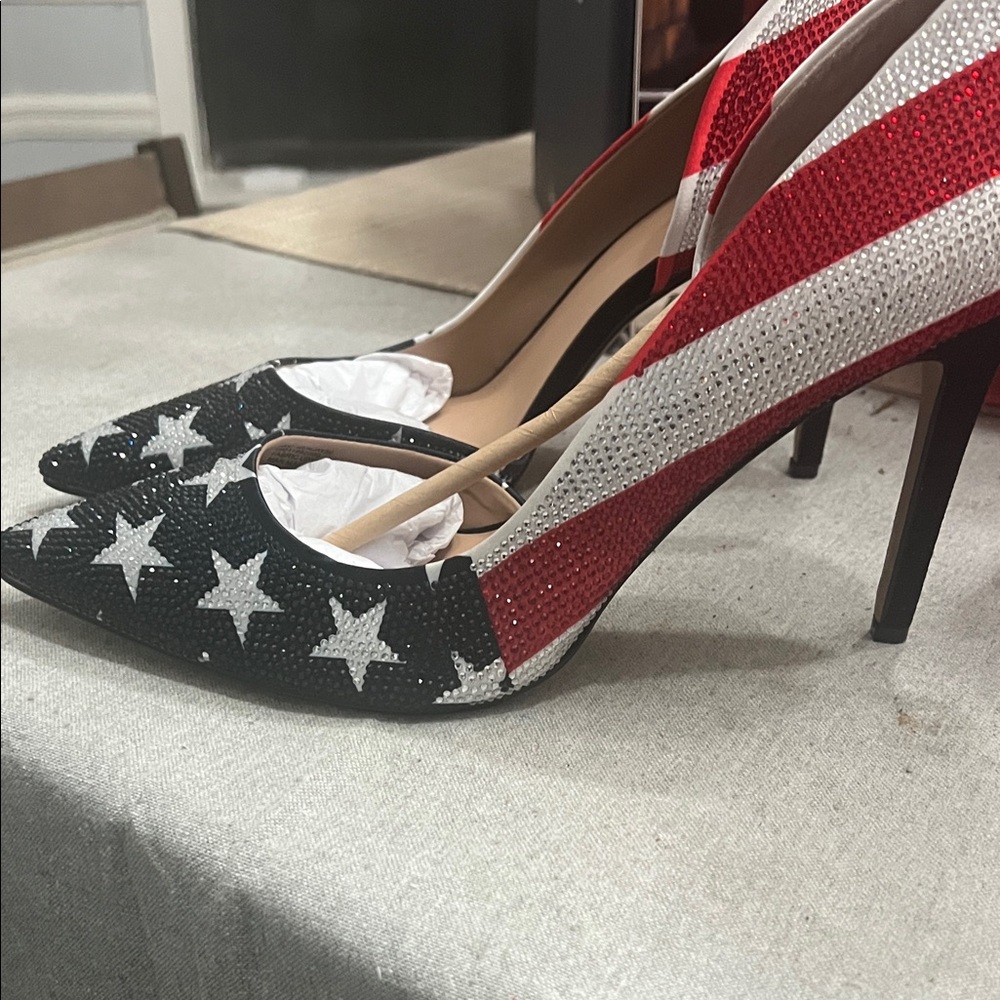 INC International Concepts Red, White, and Black Heels